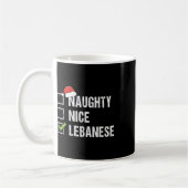Naughty Nice Libanon Weihnachtsgeschenk Kaffeetasse (Links)