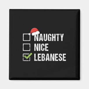 Naughty Nice Libanon Weihnachtsgeschenk Magnet