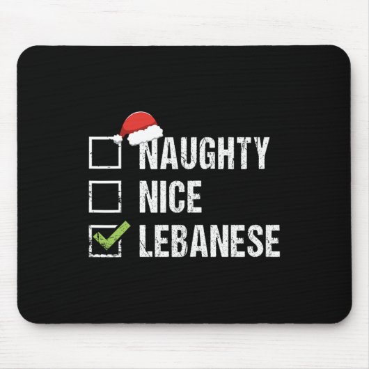 Naughty Nice Libanon Weihnachtsgeschenk Mousepad (Vorne)