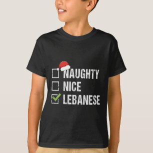 Naughty Nice Libanon Weihnachtsgeschenk T-Shirt