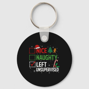 Naughty Nice Links unbeaufsichtigt Weihnachts Paja Schlüsselanhänger