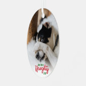 Naughty Nice List 2 Foto Hund Ornament Aus Metall (Vorderseite links)