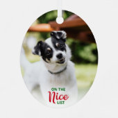 Naughty Nice List 2 Foto Hund Ornament Aus Metall (Rückseite)
