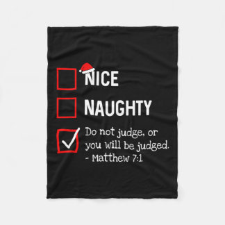 Naughty Nice List Funny Religious Christlich Chris Fleecedecke