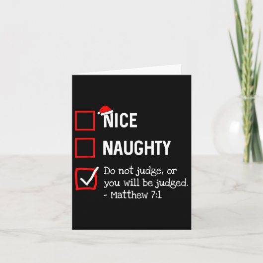 Naughty Nice List Funny Religious Christlich Chris Karte (Vorderseite)