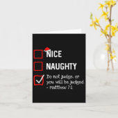 Naughty Nice List Funny Religious Christlich Chris Karte (Gelbe Blume)