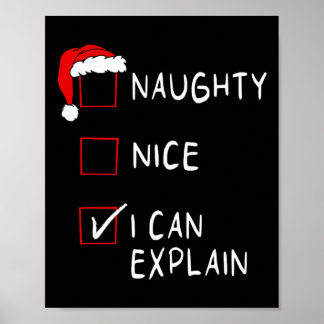Naughty Nice List Ich kann es erklären Xmas Männer Poster