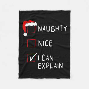 Naughty Nice List kann ich erklären Weihnachten Mä Fleecedecke