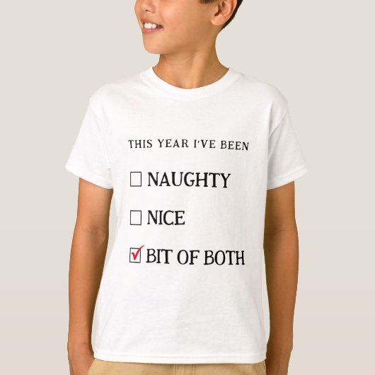 Naughty Nice List Niedliche Weihnachtskids' T-Shirt (Vorderseite)