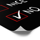 Naughty Nice List No Funny Xmas Männer Christma Fr Poster (Ecke)