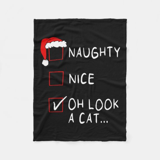 Naughty Nice List Oh schau mal ein Cat Xmas Männer Fleecedecke (Vorderseite)