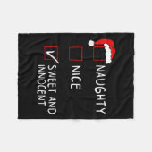 Naughty Nice List Sweet Innocent Xmas Männer Fraue Fleecedecke (Vorderseite (Horizontal))