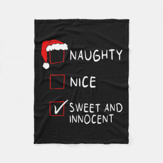 Naughty Nice List Sweet Innocent Xmas Männer Fraue Fleecedecke