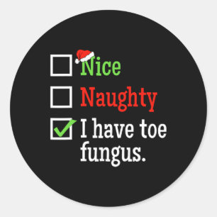Naughty Nice List Ugge Weihnachten Funny Toe Fungu Runder Aufkleber