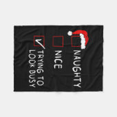 Naughty Nice List versuchen, beschäftigt Xmas Männ Fleecedecke (Vorderseite (Horizontal))