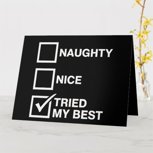 Naughty Nice List versuchte meine besten Weihnacht Karte (Gelbe Blume)