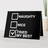 Naughty Nice List versuchte meine besten Weihnacht Karte (Vorderseite)