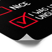 Naughty Nice List Was Left Unsupervised Christmas Poster (Ecke)