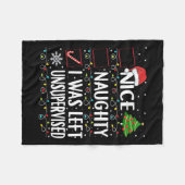 Naughty Nice List wurde Links unbeaufsichtigt Männ Fleecedecke (Vorderseite (Horizontal))