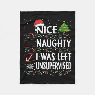 Naughty Nice List wurde Links unbeaufsichtigt Männ Fleecedecke