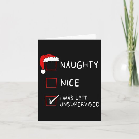 Naughty Nice List wurde Links unbeaufsichtigt Männ Karte (Vorderseite)