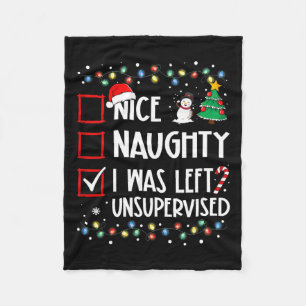Naughty Nice List wurde unbeaufsichtigt Weihnachte Fleecedecke