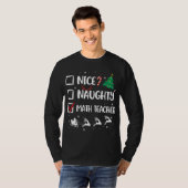 Naughty Nice Math Lehrer Weihnachten Weihnachten W T-Shirt (Vorne ganz)