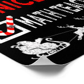 Naughty Nice Mathe Teacher Christmas Pajamas Funny Poster (Ecke)