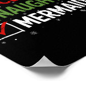 Naughty Nice Mermaid Christmas Pajamas Santa Claus Poster (Ecke)