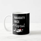 Naughty Nice Mermaid Funny Mermaid Weihnachten Kaffeetasse (Links)