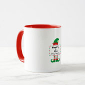 Naughty Nice Mostly Naughty Elf Funny Xmas Mug Tasse (Vorderseite Links)