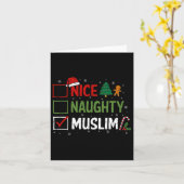 Naughty Nice Muslim Christmas Pajamas Santa Claus Karte (Gelbe Blume)