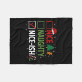 Naughty Nice Nice Nice Nice Christmas Pajamas Sant Fleecedecke (Vorderseite (Horizontal))
