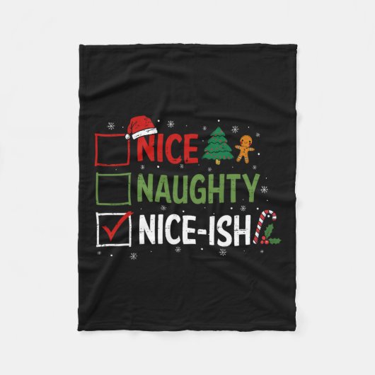 Naughty Nice Nice Nice Nice Christmas Pajamas Sant Fleecedecke (Vorderseite)