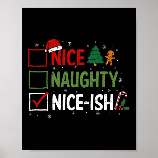 Naughty Nice Nice Nice Nice Christmas Pajamas Sant Poster (Vorne)
