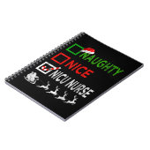 Naughty Nice Nicu Nurse Christmas Pajamas Funny Sa Notizblock (Linke Seite)