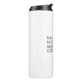 Naughty, Nice oder braucht mehr Kaffee? Funny Holi Thermosbecher (Nach links gedreht)