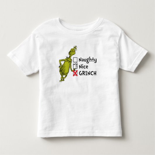 Naughty, Nice oder Grinch Zitat Kleinkind T-shirt (Vorderseite)