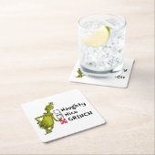 Naughty, Nice oder Grinch Zitat Rechteckiger Pappuntersetzer (Vor Ort)