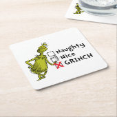 Naughty, Nice oder Grinch Zitat Rechteckiger Pappuntersetzer (angewinkelt)
