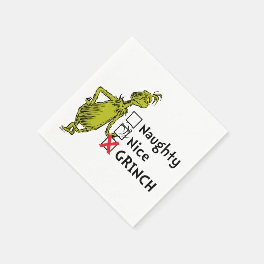 Naughty, Nice oder Grinch Zitat Serviette (Ecke)