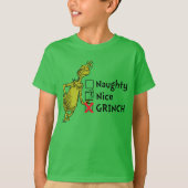 Naughty, Nice oder Grinch Zitat T-Shirt (Vorderseite)