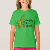 Naughty, Nice oder Grinch Zitat T-Shirt (Vorderseite)