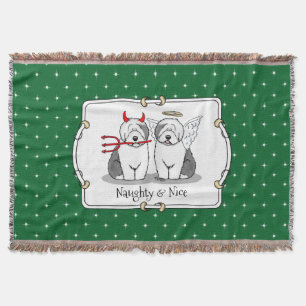 Naughty & Nice Old English Sheepdogs (Gray 1) Decke