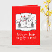 Naughty & Nice Old English Sheepdogs (Gray 1) Karte (Gelbe Blume)