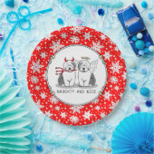 Naughty & Nice Old English Sheepdogs (Gray 1) Pappteller (Party)