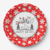 Naughty & Nice Old English Sheepdogs (Gray 1) Pappteller (Vorderseite)