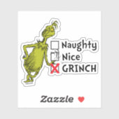 Naughty, Nice or Grinch Quote Aufkleber (Blatt)