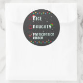 Naughty Nice Participation Ribbon Medaille Funny Runder Aufkleber (Tasche)