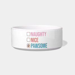 Naughty Nice Pawsome Christmas List Dog Napf
